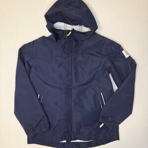 Mini Boden Navy Rain Jacket Frog Backpack Kids 9-10Y